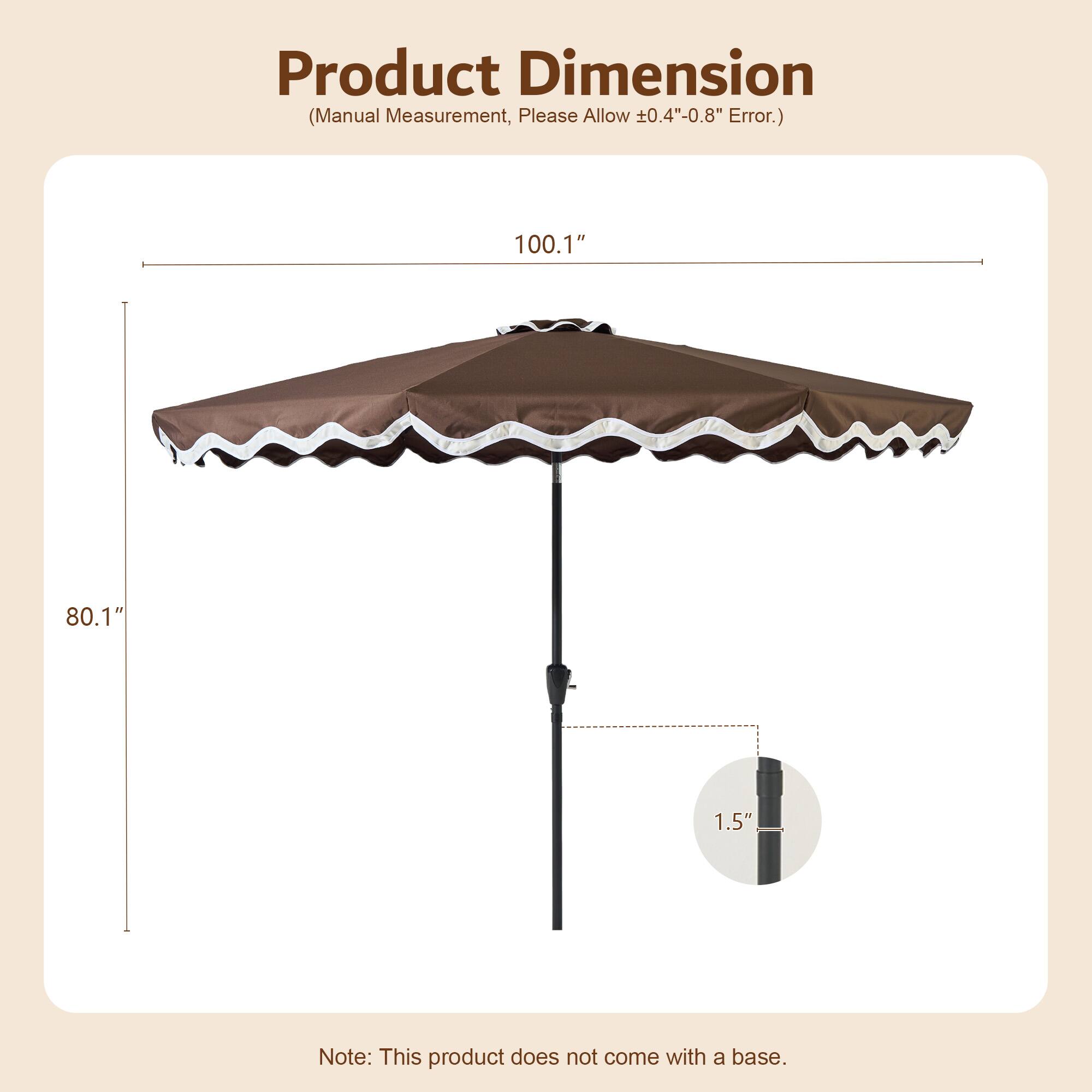 Product Dimension  
(Manual Measurement, Please Allow ±0.4"-0.8" Error.)  

100.1"  
80.1"  
1.5"  

Note: This product does not come with a base.