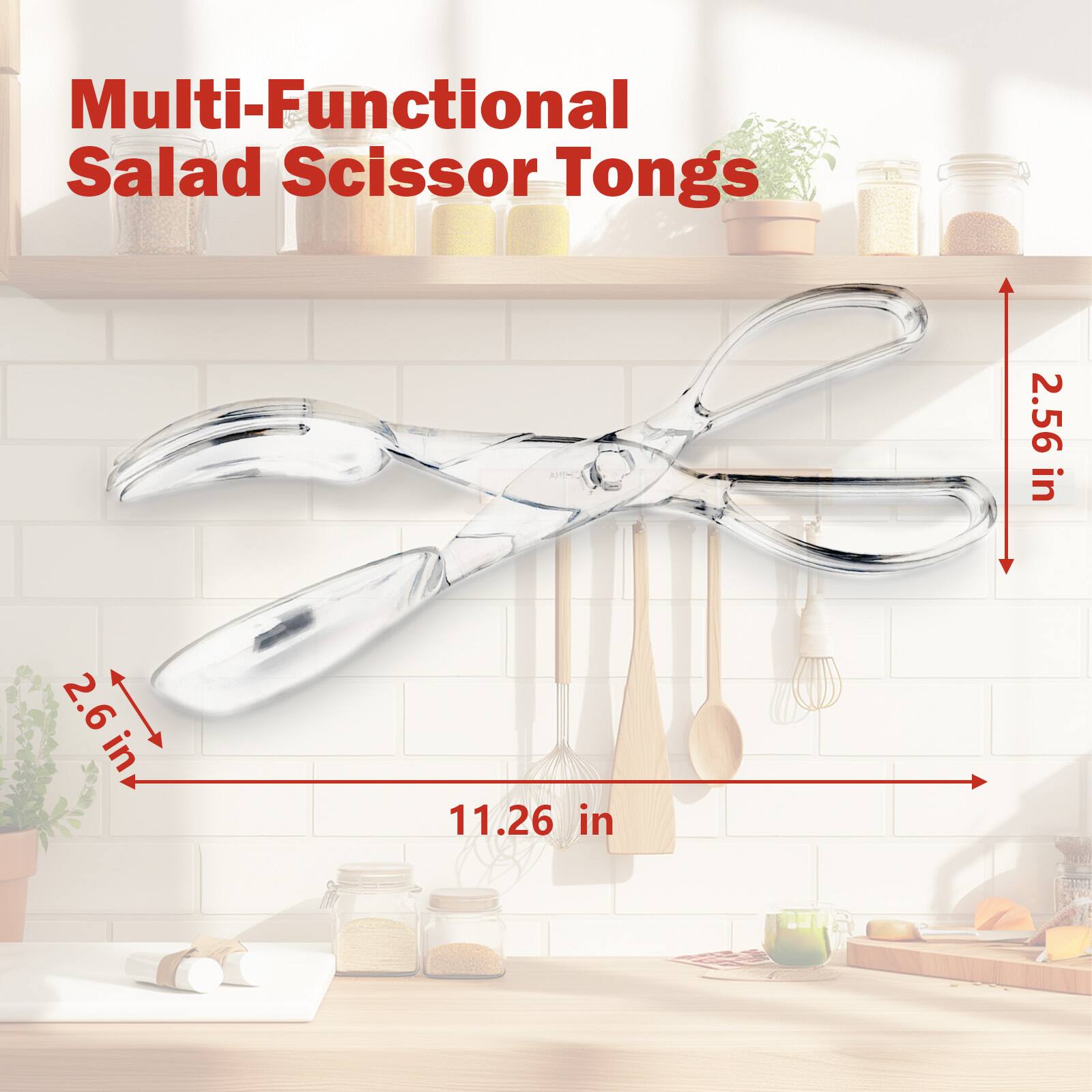 Multi-Functional Salad Scissor Tongs

- 2.56 in
- 2.6 in
- 11.26 in