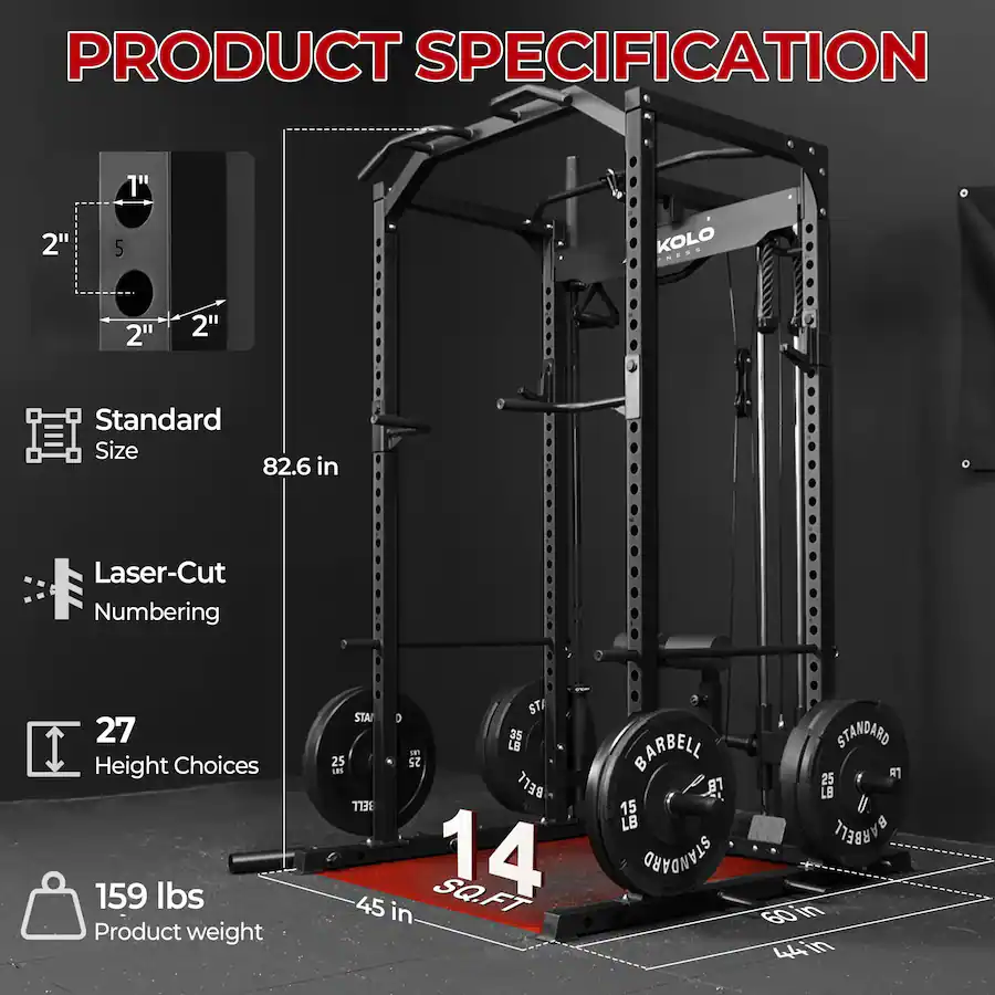 Mikolo Multi Functional Squat Rack With LAT Pulldown System Exercise mikolo-multi-functional-squat-rack-with-lat-pulldown-system-exercise