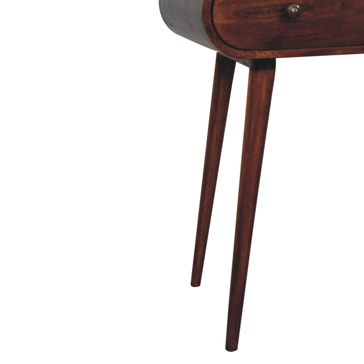 Alt View 4. Artisan Furniture - Artisan Furniture Solid Wood Chestnut London Arch Writing Desk, 2 Drawers, Dark Brown - Dark Brown.