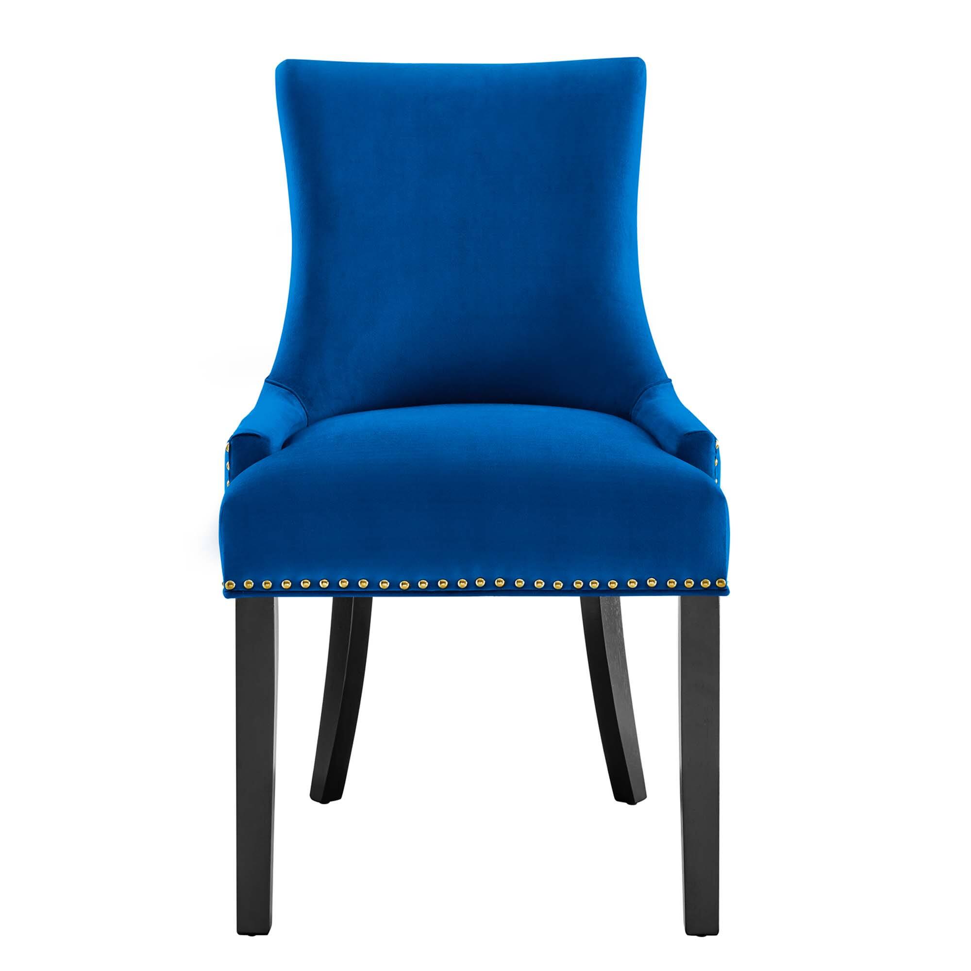 Alt View 4. Modway - Marquis Performance Velvet Dining Chairs Set of 2 by Modway - Navy.