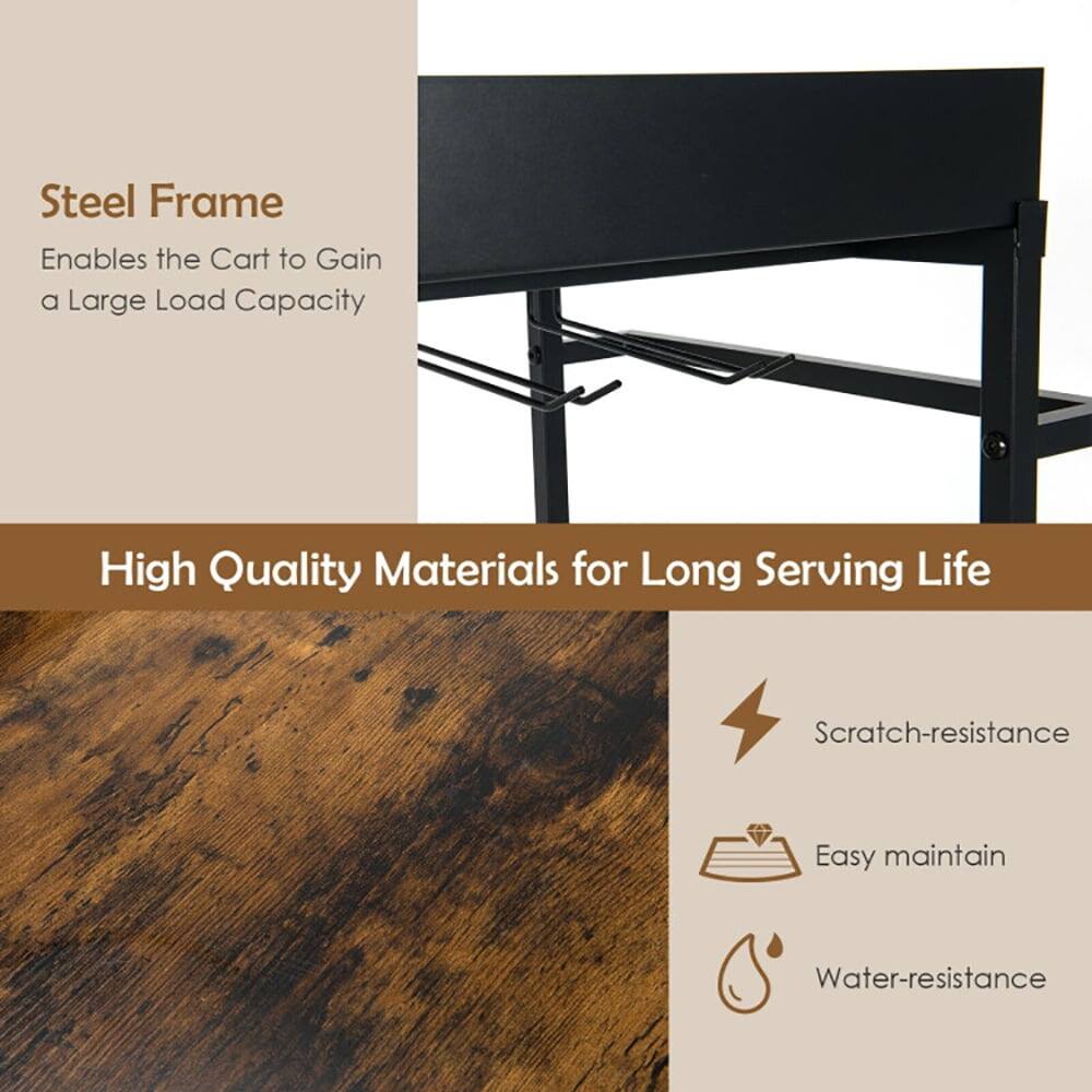 Steel Frame  
Enables the Cart to Gain a Large Load Capacity  

High Quality Materials for Long Serving Life  

- Scratch-resistance  
- Easy maintain  
- Water-resistance