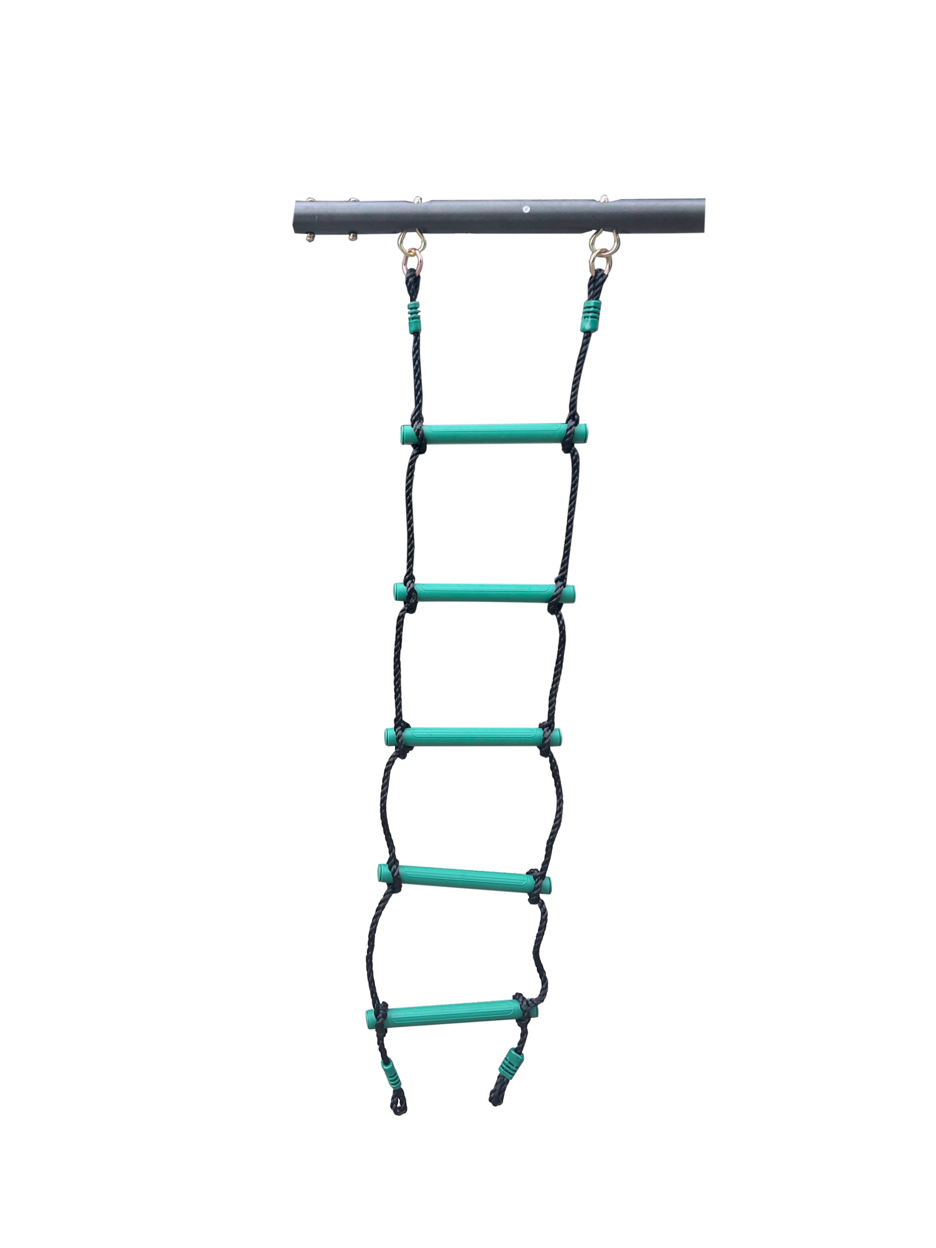 Alt View 4. Loheer - 12.6 ft Four Function Swing Set with Face-to-Face Seat, Climbing Ladder and Sports Play - Blackish Green.
