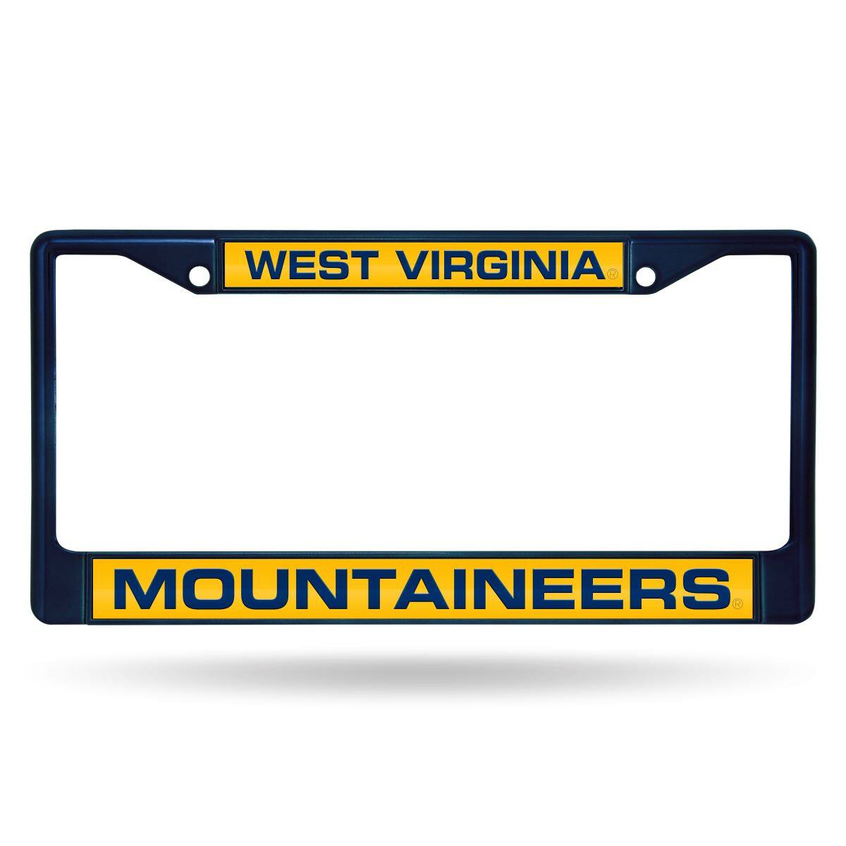 West Virginia Mountaineers Navy Painted Metal Laser Cut License Plate Frame