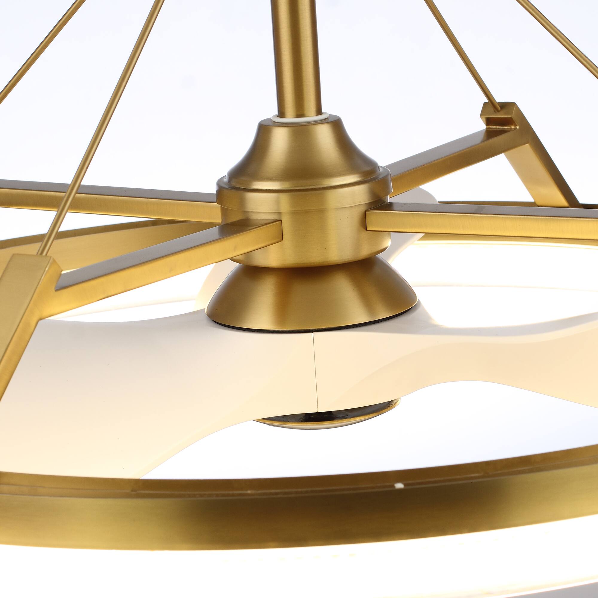 Alt View 6. Parrot Uncle - 30" Modern Gold  3CCT LED Fandelier Ceiling Fan with Light and Remote - Gold.