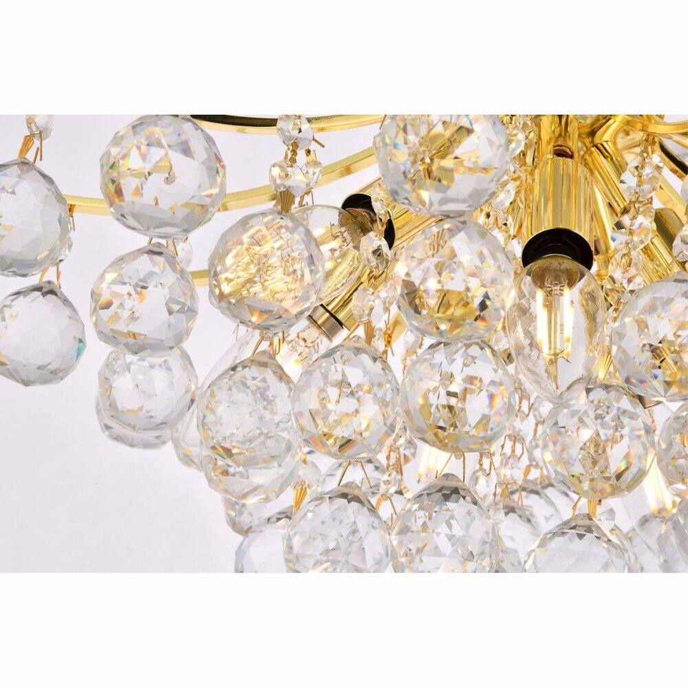 Left. Elegant Lighting - Toureg 6 light Gold Pendant Clear Royal Cut Crystal - Gold.