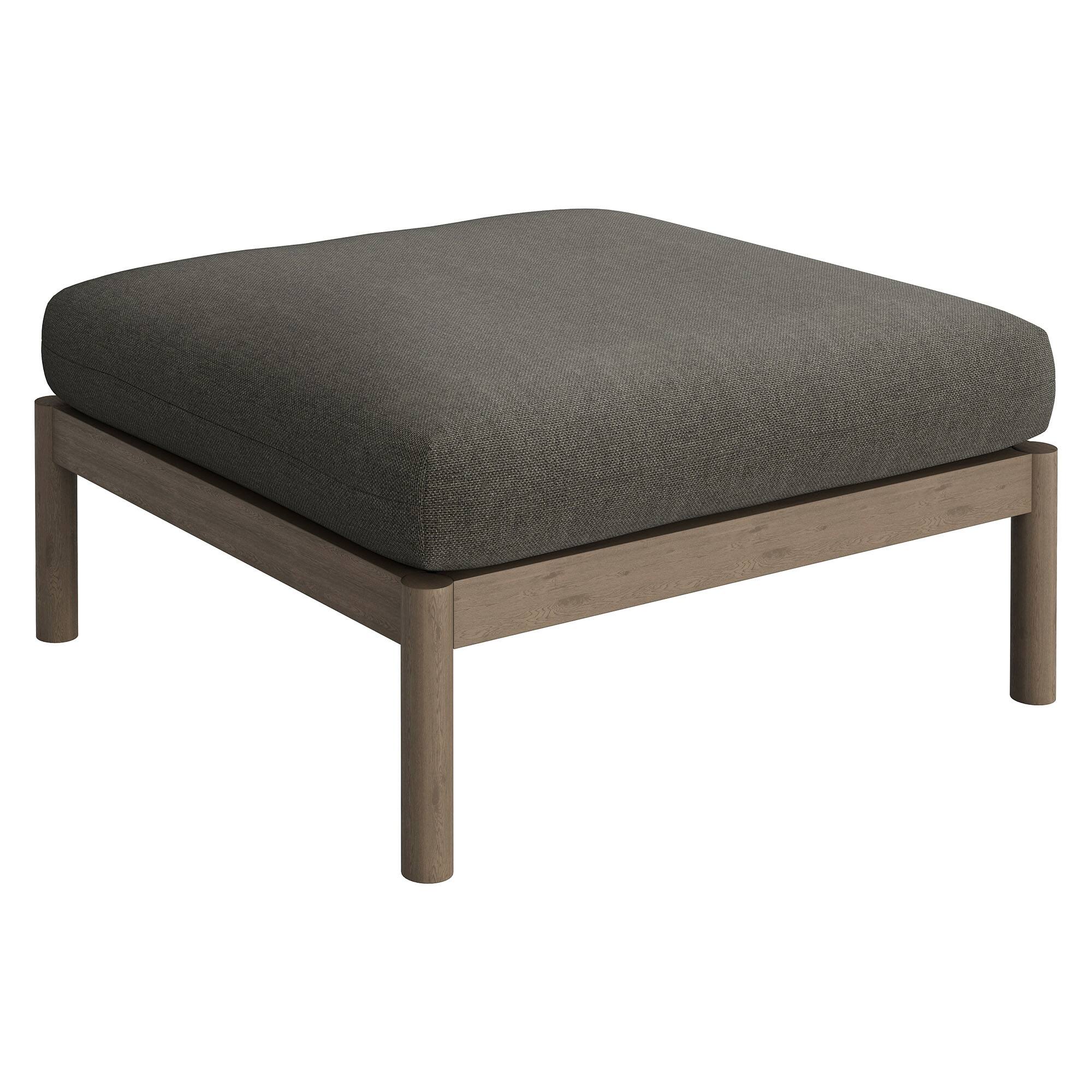 Angle. Modway - Eleni Square Outdoor Teak Wood Ottoman by Modway - Weathered Gray Flint.