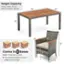 Weight Capacity: Dining Table: 180 lbs, Armchair: 400 lbs
Dimensions: Dining Table: 59" x 36", Armchair: 29" x 26" x 24"
Come in 3 Boxes: Box 1 includes screws, The time of receipt can be subject to change.