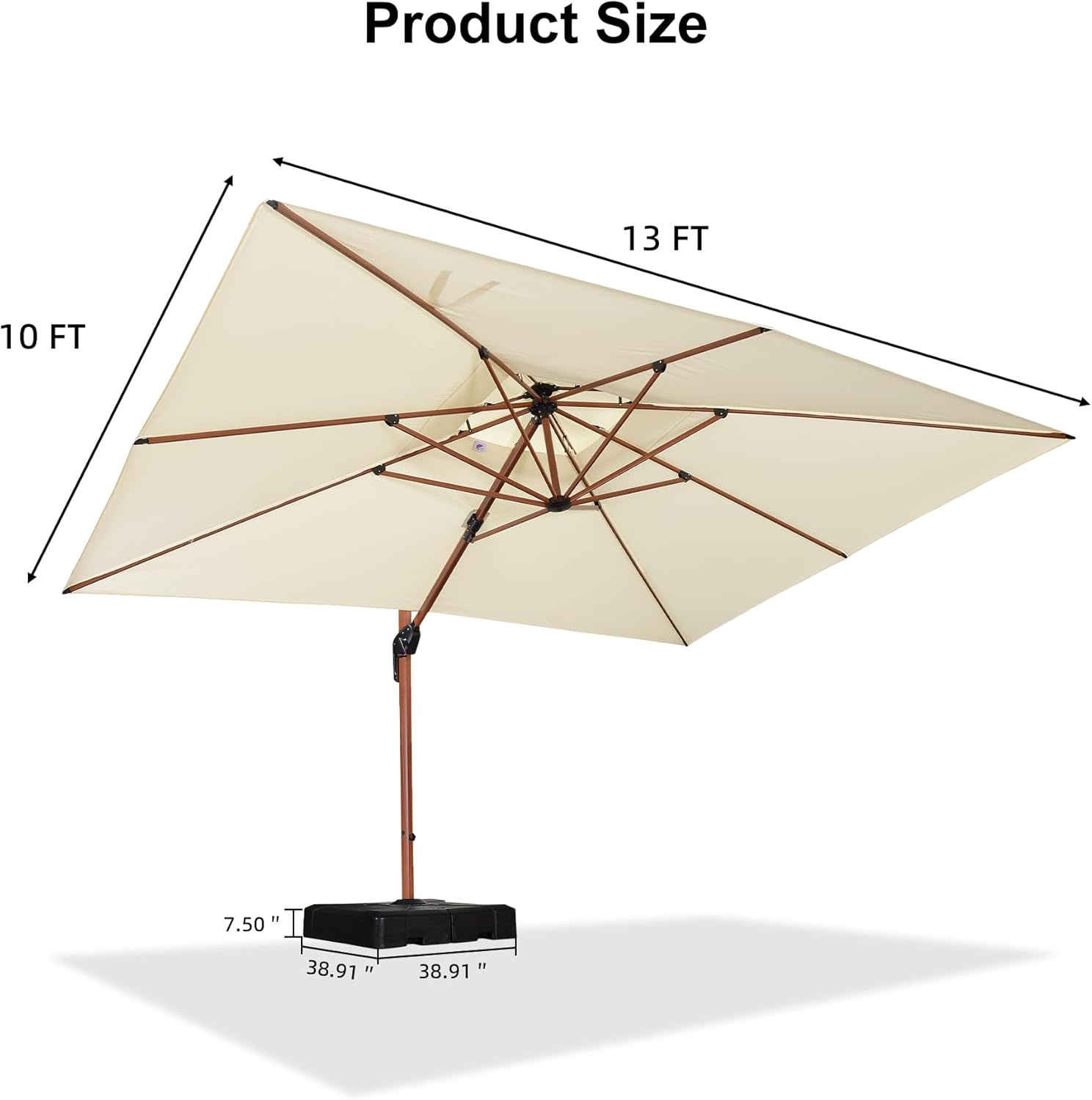 Product Size  
13 FT  
10 FT  
7.50"  
38.91"  
38.91"