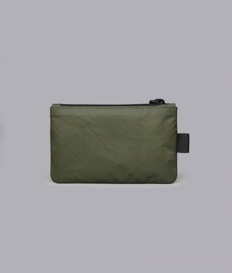 Left. ALPAKA - Zip Pouch RFID Wallet Pouch, Slim Card Holder for Cash/Cards/Coins, YKK AquaGuard Zippers - Green Ultradyne 100D.