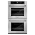 ZLINE - Autograph 30 in. True Convection Double Wall Oven & Nickel Helix Handles (WADZ-30-KPN) - Stainless Steel