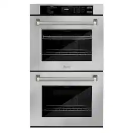 ZLINE - Autograph 30 in. True Convection Double Wall Oven & Nickel Helix Handles (WADZ-30-KPN) - Stainless Steel