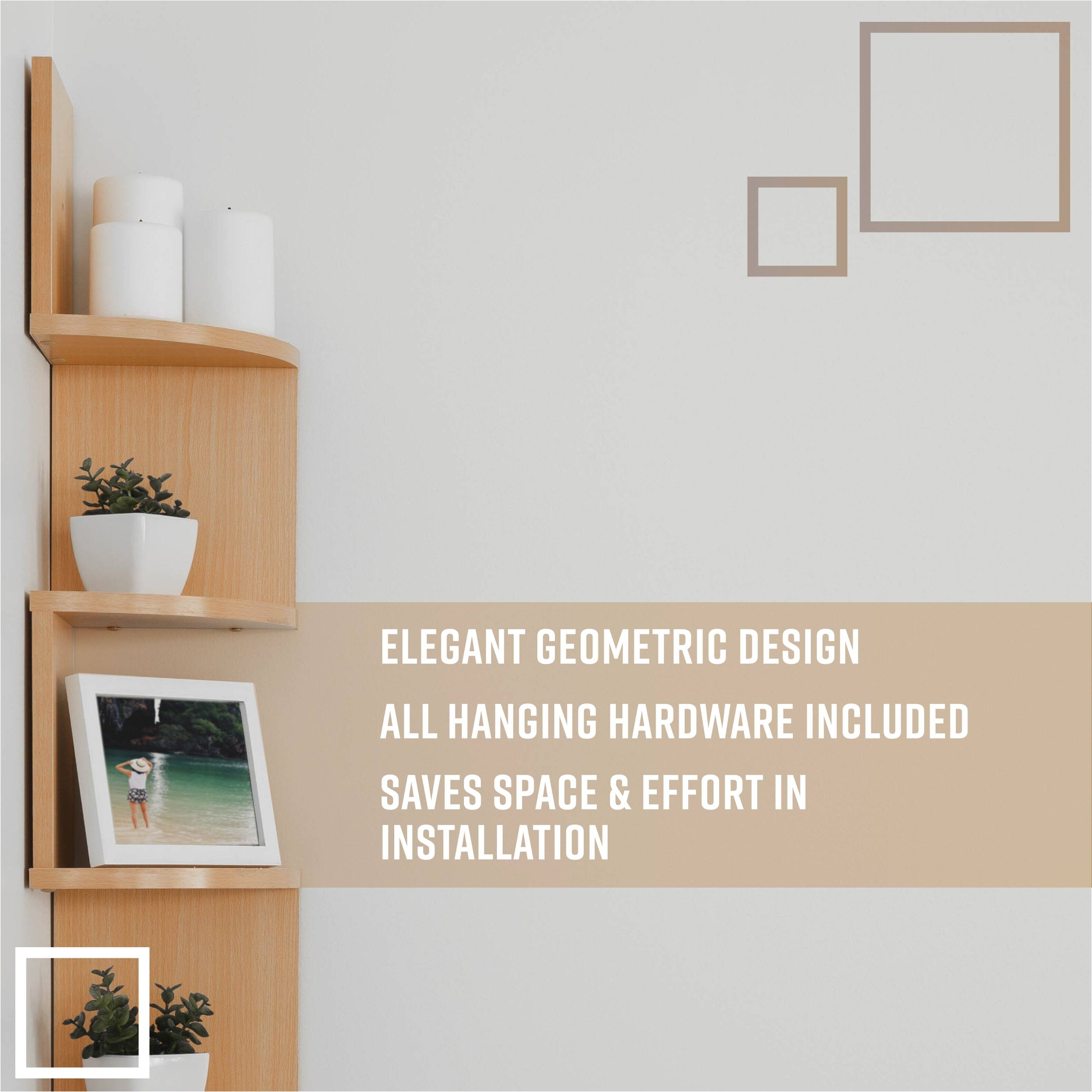 Elegant Geometric Design  
All Hanging Hardware Included  
Saves Space & Effort in Installation