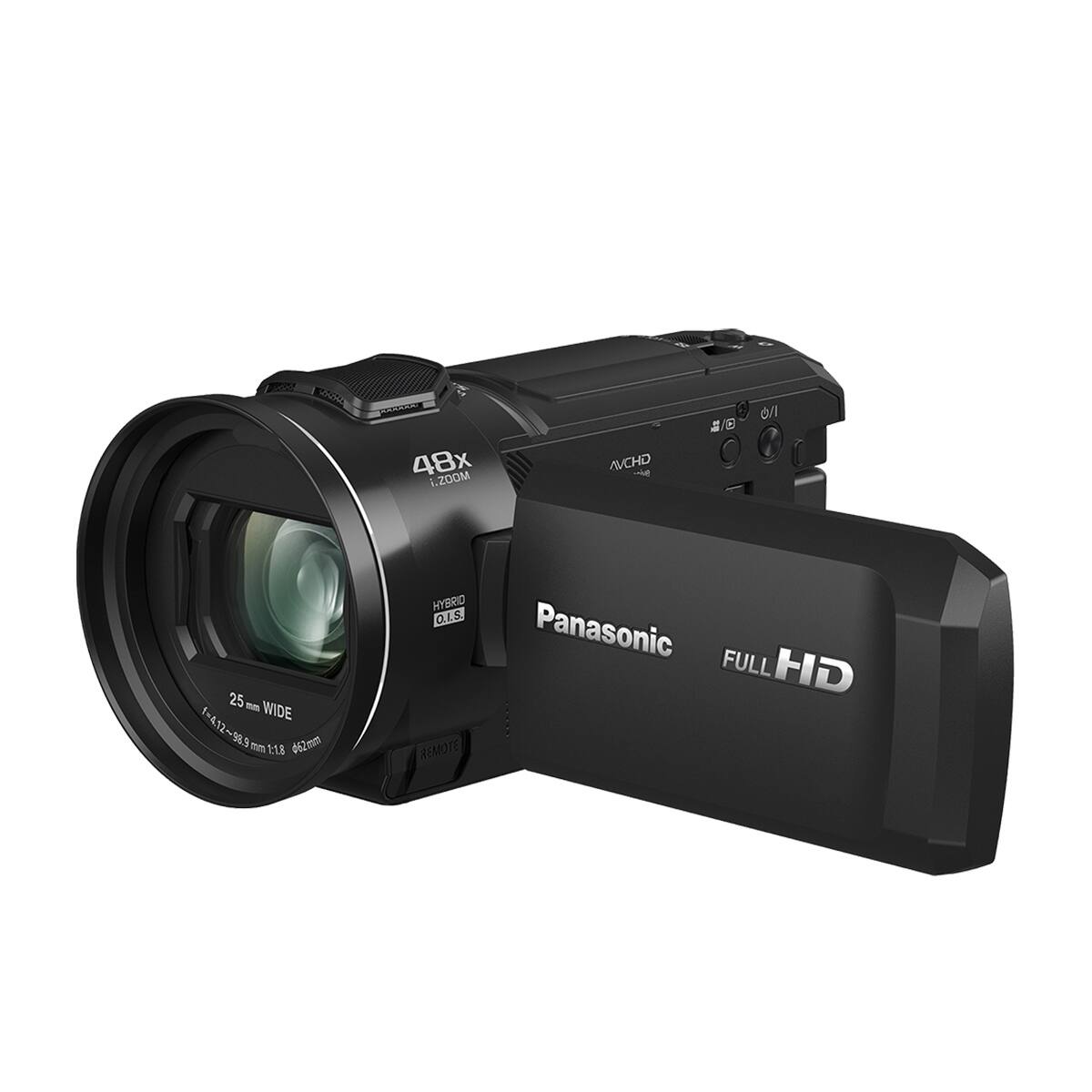 48x 1.200M  
AVCHD  
6/1 G/R  
25 mm WIDE f=4.12~98.9 mm 2:18 d62mm  
HYBRID O.I.S.  
Panasonic FULL HD REMOTE