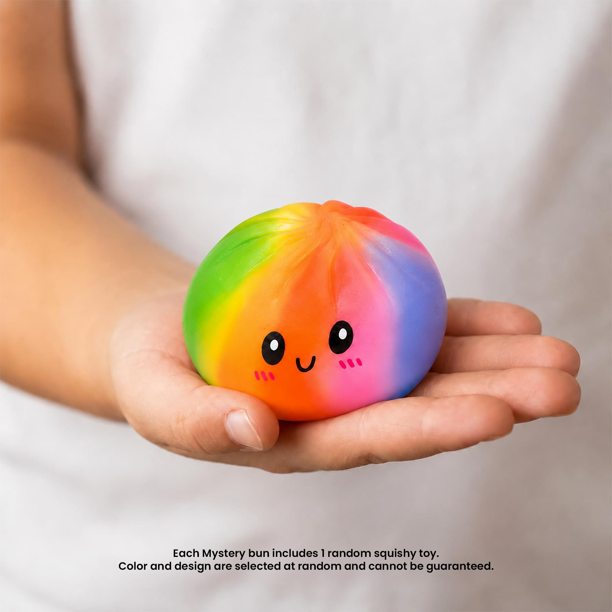 Each Mystery bun includes 1 random squishy toy. Color and design are selected at random and cannot be guaranteed.