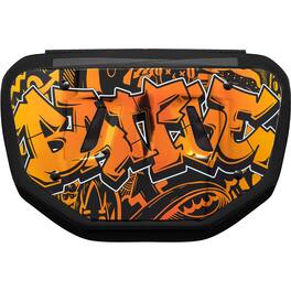 Battle Sports - " Iridescent Graffiti " Chrome Football Back Plate - Adult - Orange/Yellow
