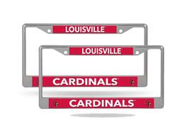 Rico Industries - Louisville Cardinals (Set of 2) Lightweight Chrome Metal License Plate Frames - Multi
