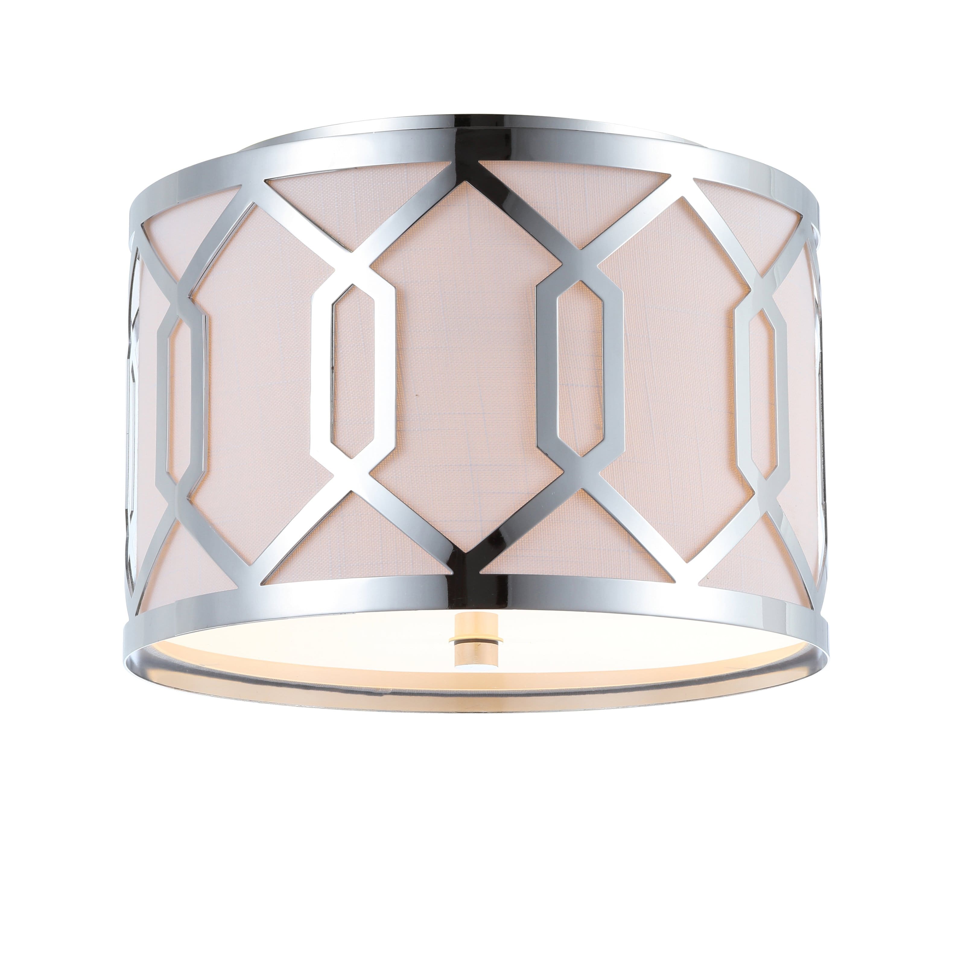 Jonathan Y - Hex 2-Light 12.5" Metal LED Flush Mount - Chrome
