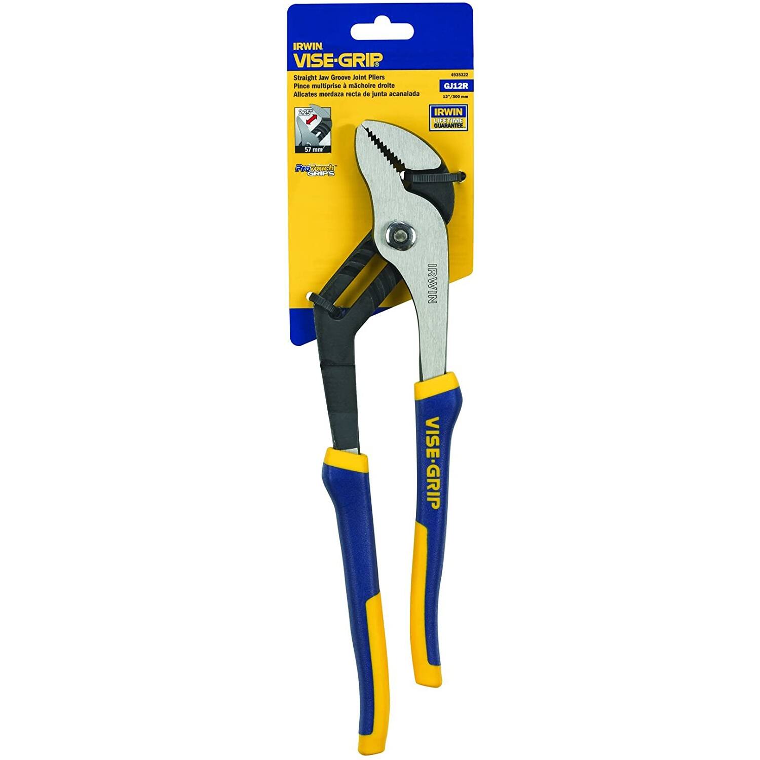 IRWIN VISE-GRIP Straight Jaw Groove Joint Pliers  
Pince multiprise à miroir échancré  
Alicates mordaza recta de junta acanalada  
IRWIN SHETIME GUARANTEE  
5 - Protat  
IRWIN VISE-GRIP