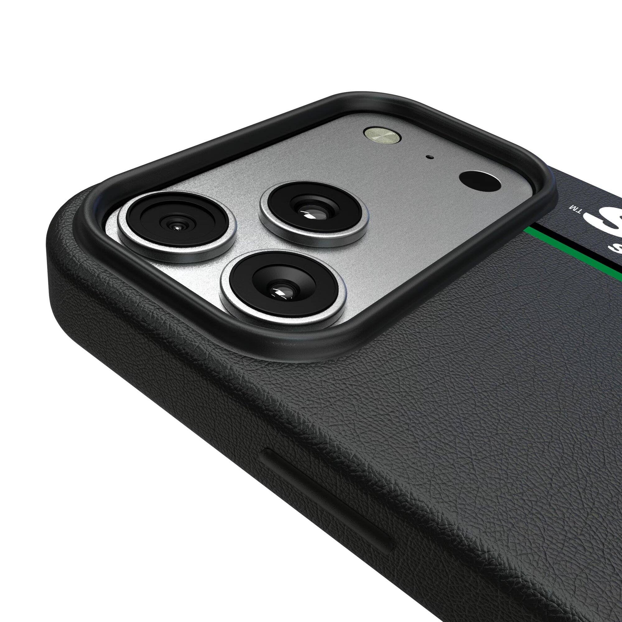 Alt View 2. Keyscaper - Black Dallas Stars Sidebar Magnetic iPhone Case - 15 Pro Max - Black.