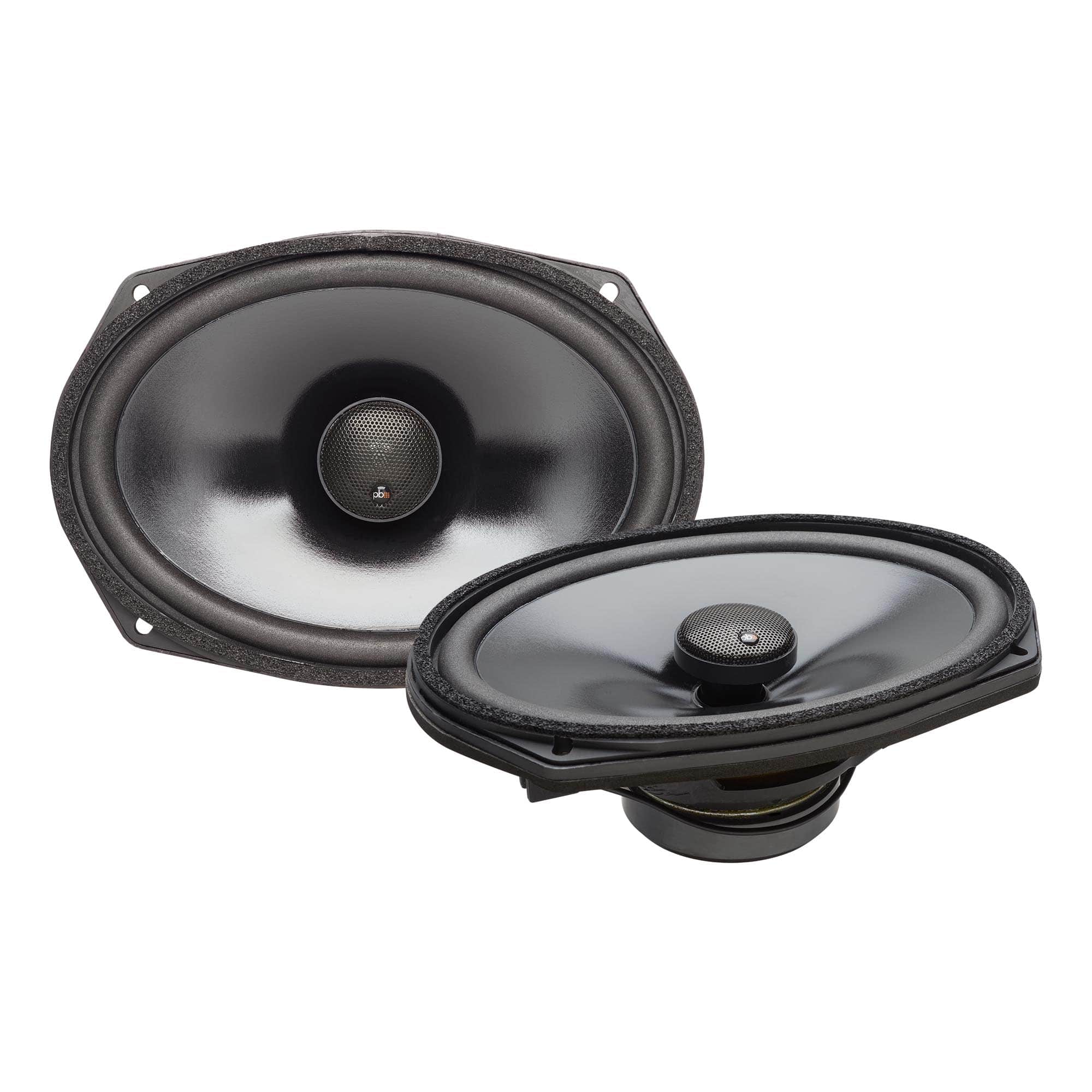 Powerbass - OE692T-CN - 6 x 9" 4-Ohm Thin Mount Direct Fit Speaker Upgrade, Pair - Compatible with Select Chrysler Ni - Black/Gray