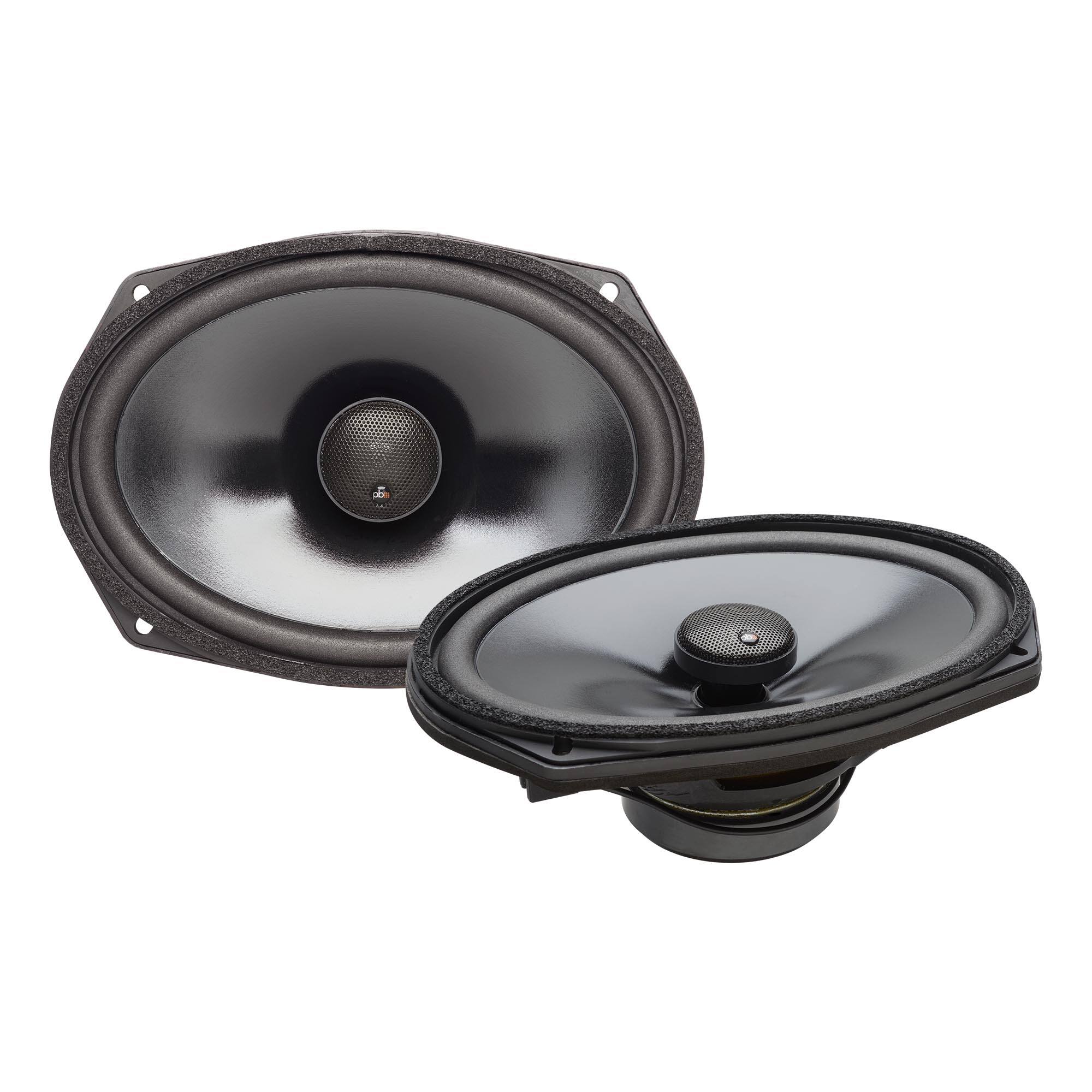 Powerbass - OE692T-CN2 - 6 x 9" 2-Ohm Thin Mount Direct Fit Speaker Upgrade, Pair - Compatible with Select Chrysler N - Black/Gray
