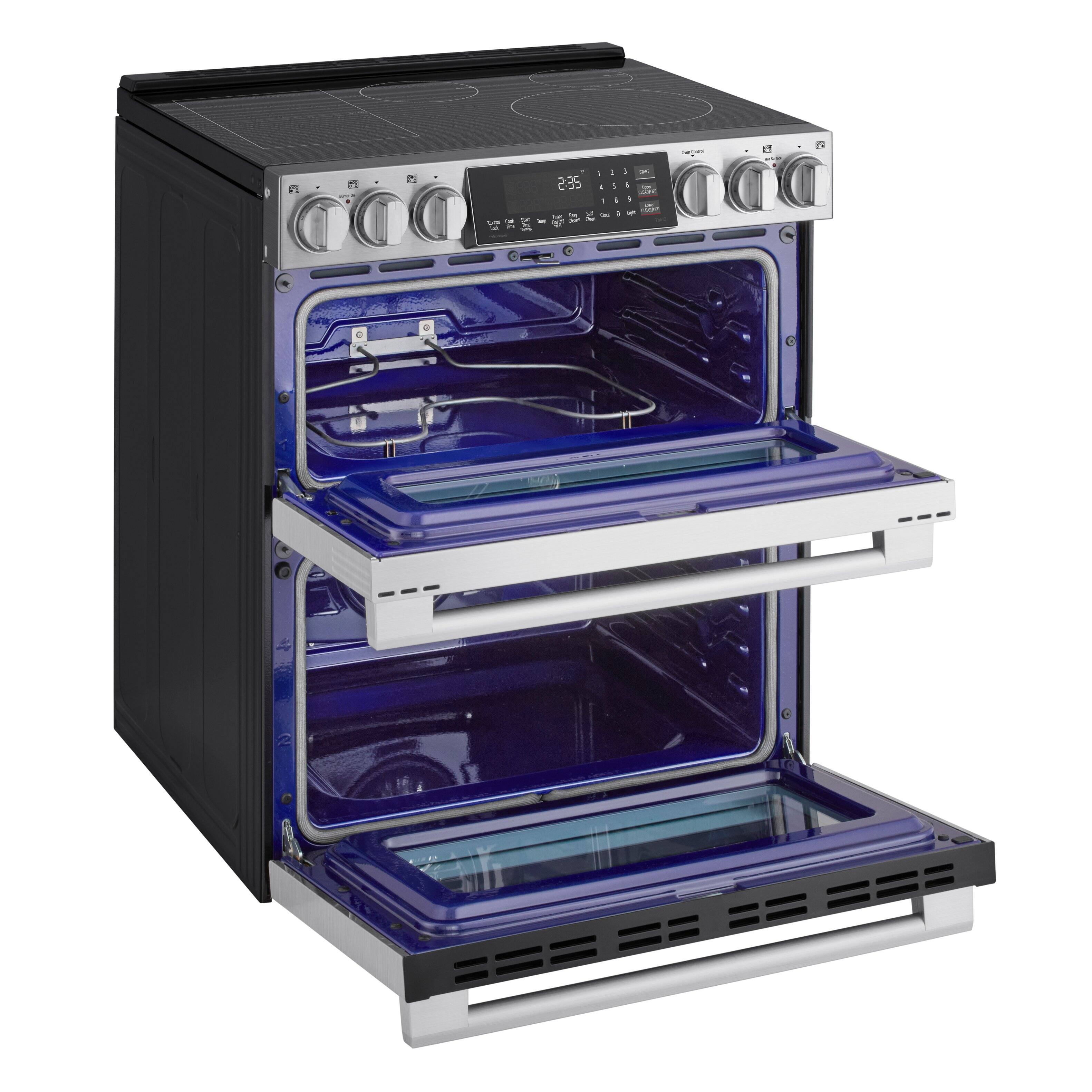 Alt View 14. LG - STUDIO 7.3 Cu. Ft. Slide-In Double Oven Electric True Convection Smart Range with EasyClean and Air Fry - PrintProof Stainless Steel.