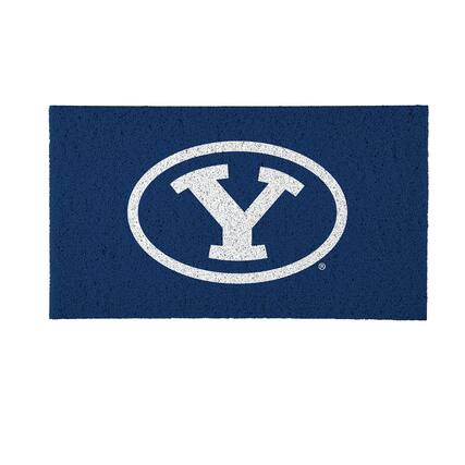 Front. Evergreen Enterprises - BYU Cougars 16" x 28" Full Color Indoor/Outdoor Logo Turf Mat - Multicolor.
