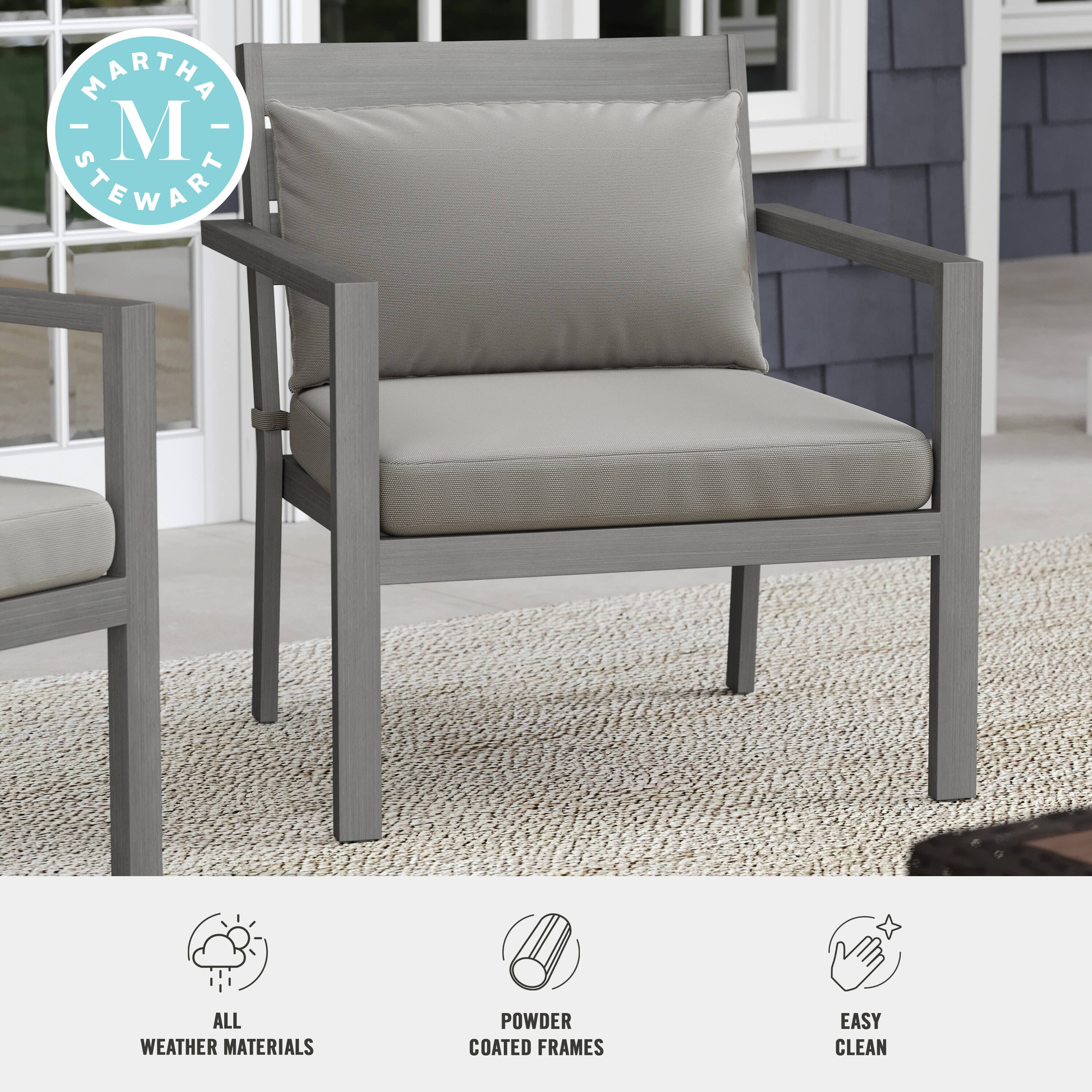 MARTHA STEWART ALL WEATHER MATERIALS 0 POWDER COATED FRAMES EASY CLEAN