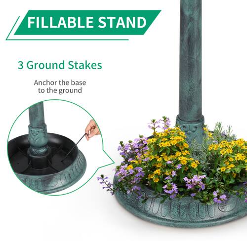 FILLABLE STAND

3 Ground Stakes

Anchor the base to the ground