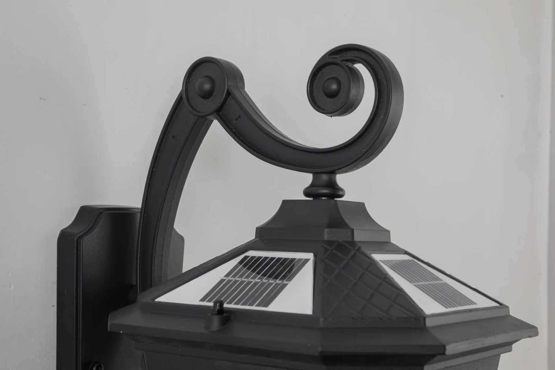 Alt View 1. Akoasm - Black Outdoor Solar Wall Light Amen Style Wall Lamps Corridor Aisle Light, IP65 Waterproof for Garden Patio Balcony.