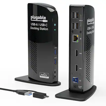 plugable (USB-A | USB-C Docking Station U LSEI 2.0 plugatbe USB-A JUS5 Docking Station - 12 HOMI - al 1 HDMI DisplayLink Display Link" Plos - Display Y. SVIRA
