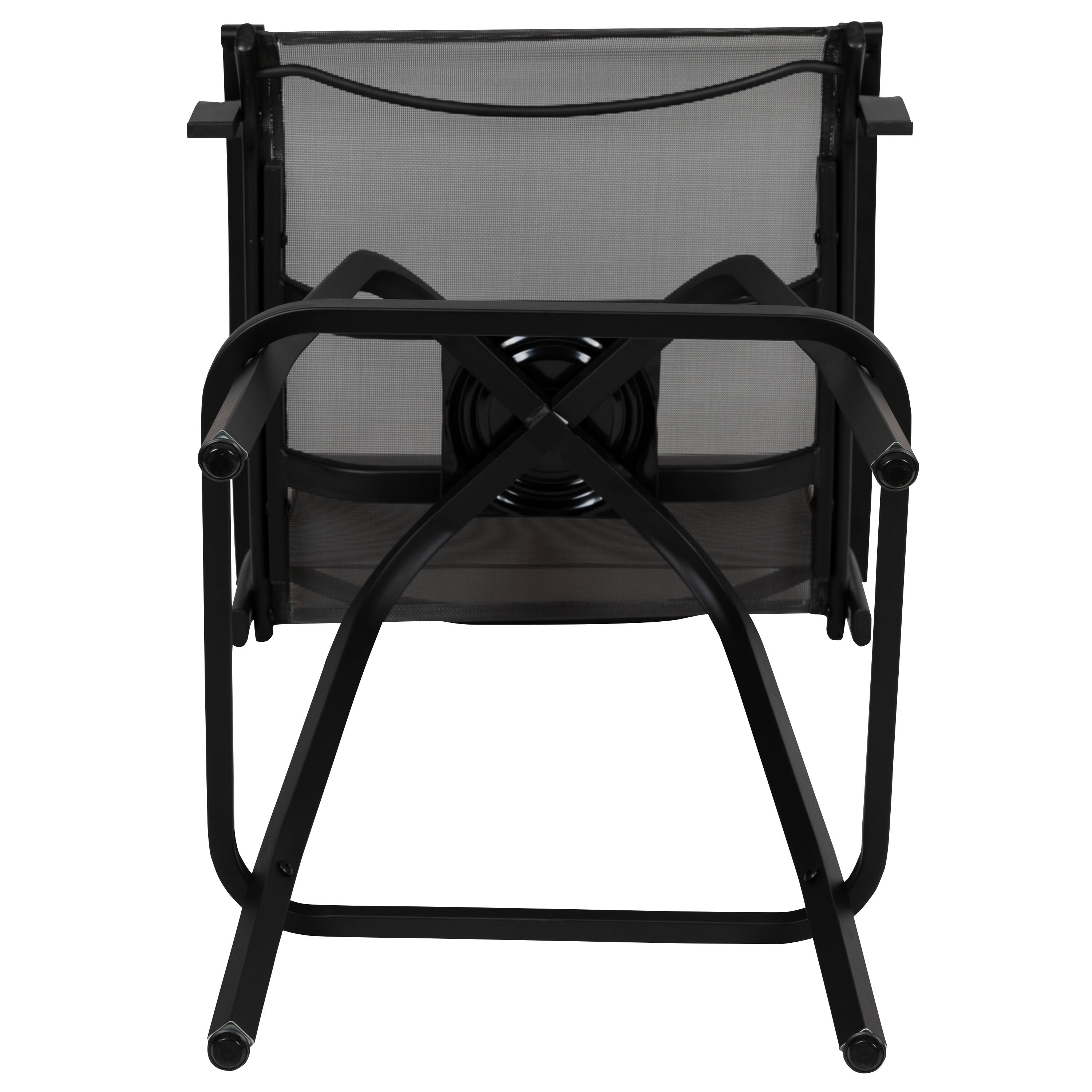 Alt View 10. Emma + Oliver - Patio Bar Height Stools Set of 2, All-Weather Textilene Swivel Stools - Gray.
