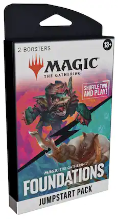 13+ 2 BOOSTERS MAGIC GATHERING THE SHUFFLE TWO AND PLAY! THE GATHERING MAGIC FOUNDATIONS PACK JUMPSTART