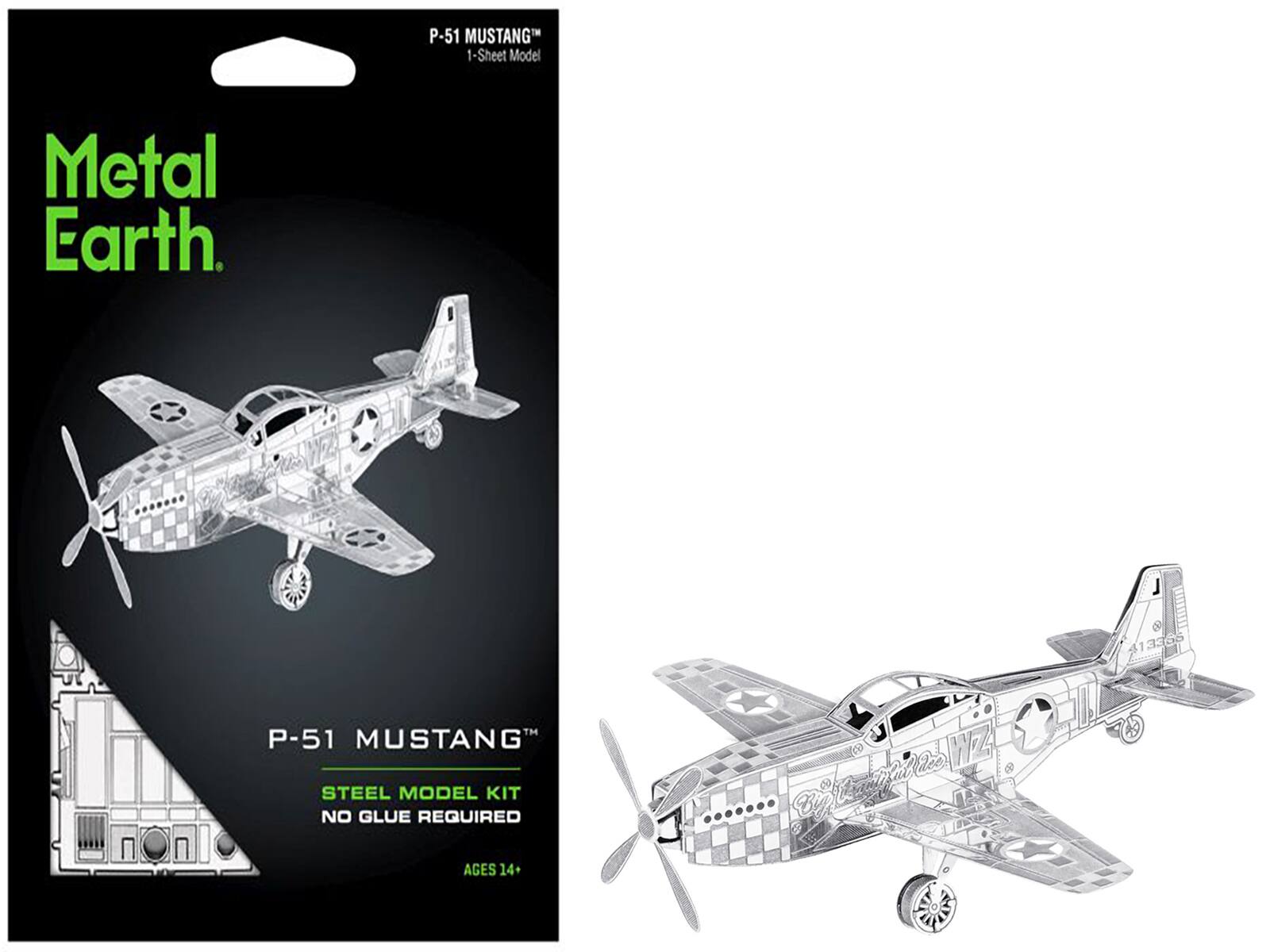 P-51 MUSTANG™
1-Sheet Model
Metal Earth.
P-51 MUSTANG™
STEEL MODEL KIT
NO GLUE REQUIRED
AGES 14+
mallace WZ
413308