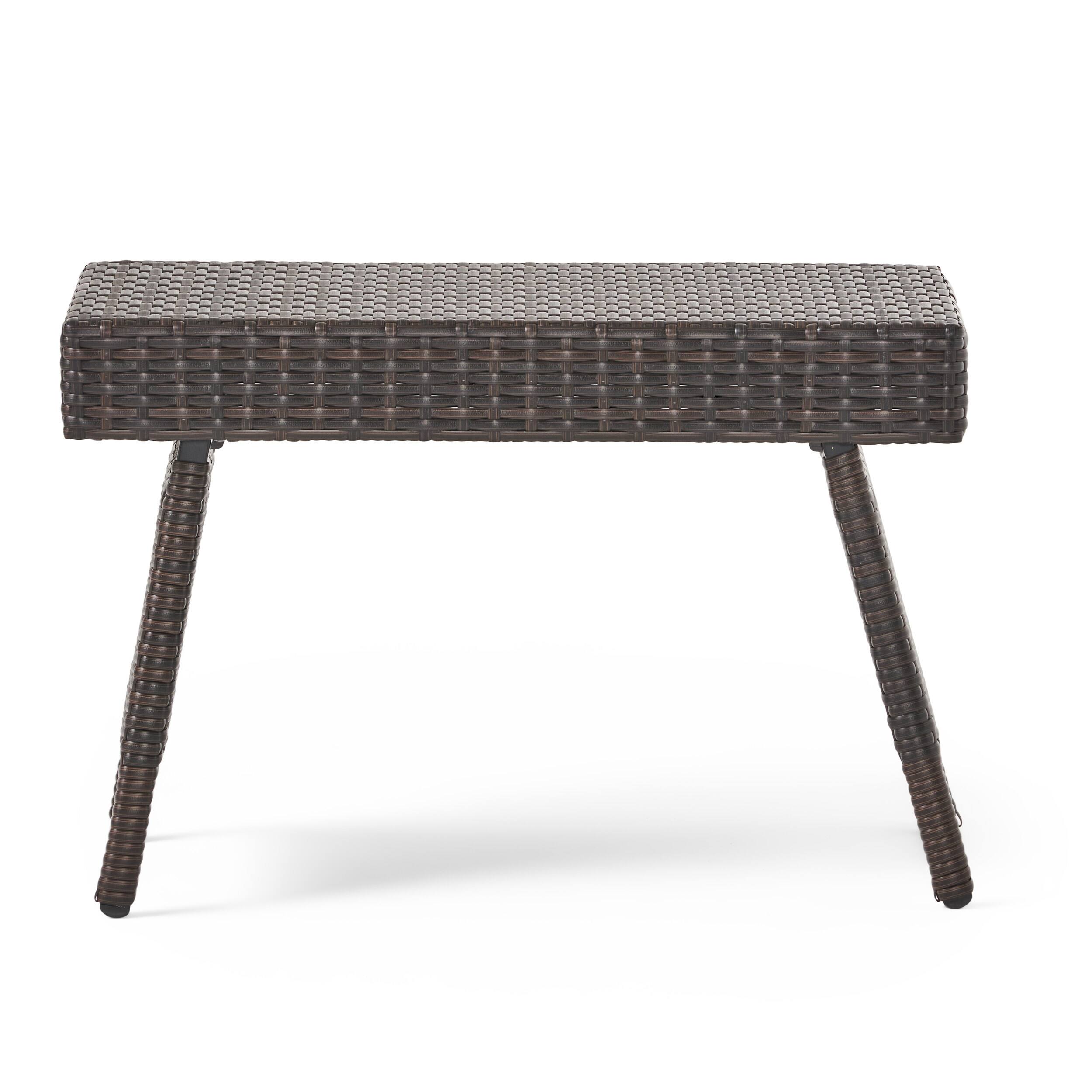 Angle. APRILSOUL - Salem Pe Wicker Snack Table Constructed with brown allweather wicker - Brown Multi.