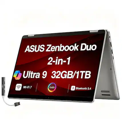 ASUS Zenbook Duo 2-in-1 Ultra 9 32GB/1TB Wi-Fi 7 OLED Bluetooth 5.4