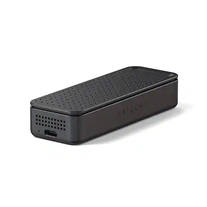 Front. Satechi - DotDisk 80Gbps M.2 NVMe SSD Enclosure with Active Cooling and Ultra-Fast USB4 V2 Data Transfer - Space Black.