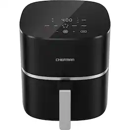 Chefman - TurboX 5-Quart Air Fryer, 4 Cooking Functions + Digital Touch Controls - Black