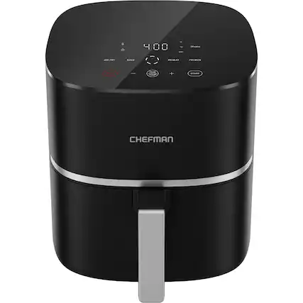 J - 400 - 8 - Shake
Air Fry
Bake
Reheat
Frozen
Set Temp + Start
Chefman