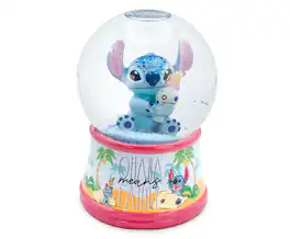 Silver Buffalo - Disney Lilo & Stitch Ohana Light-Up Collectible Snow Globe | 6 Inches Tall - Blue