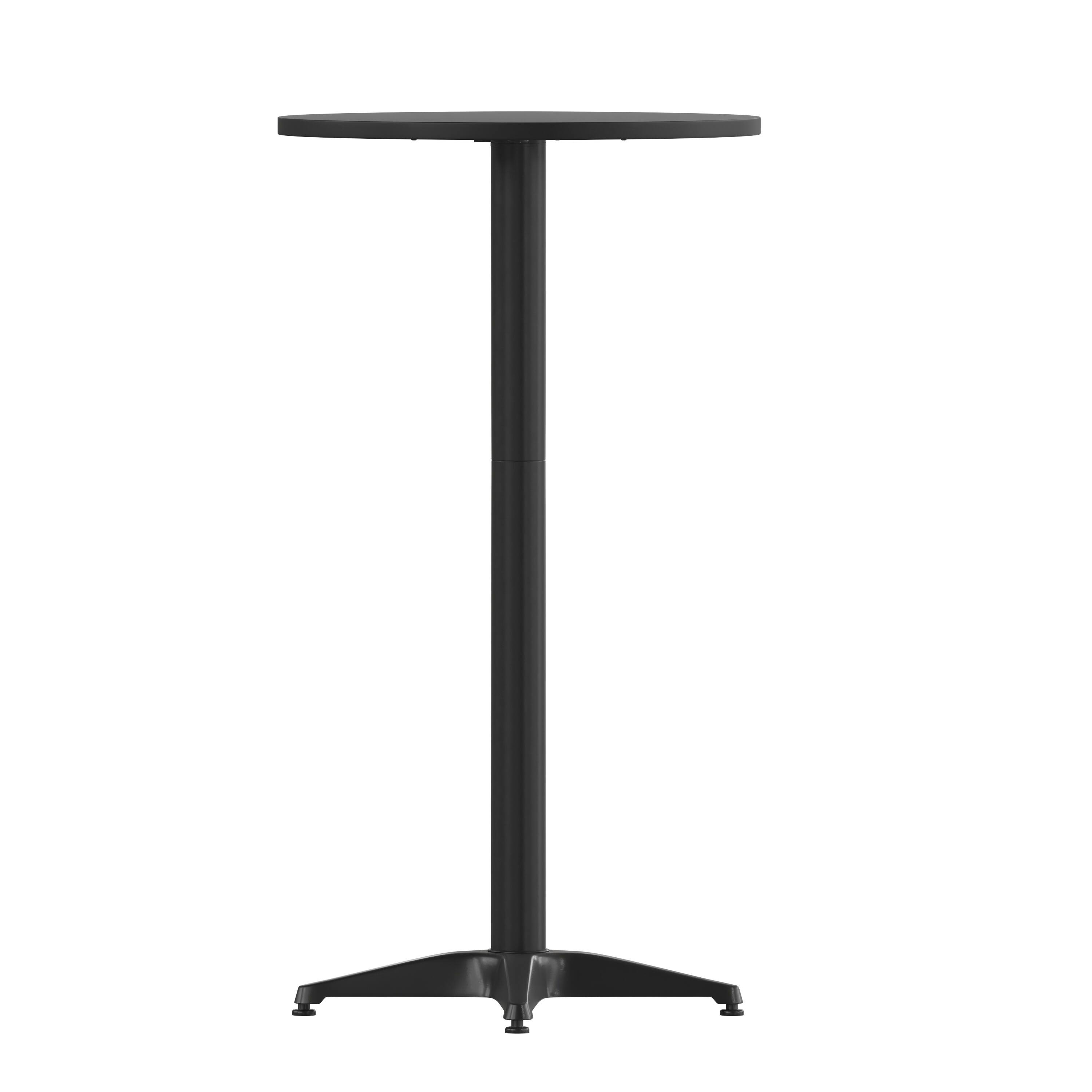 Alt View 8. Emma + Oliver - 23.25" Round Aluminum Indoor-Outdoor Bar Height Table with Flip-Up Table - Black.