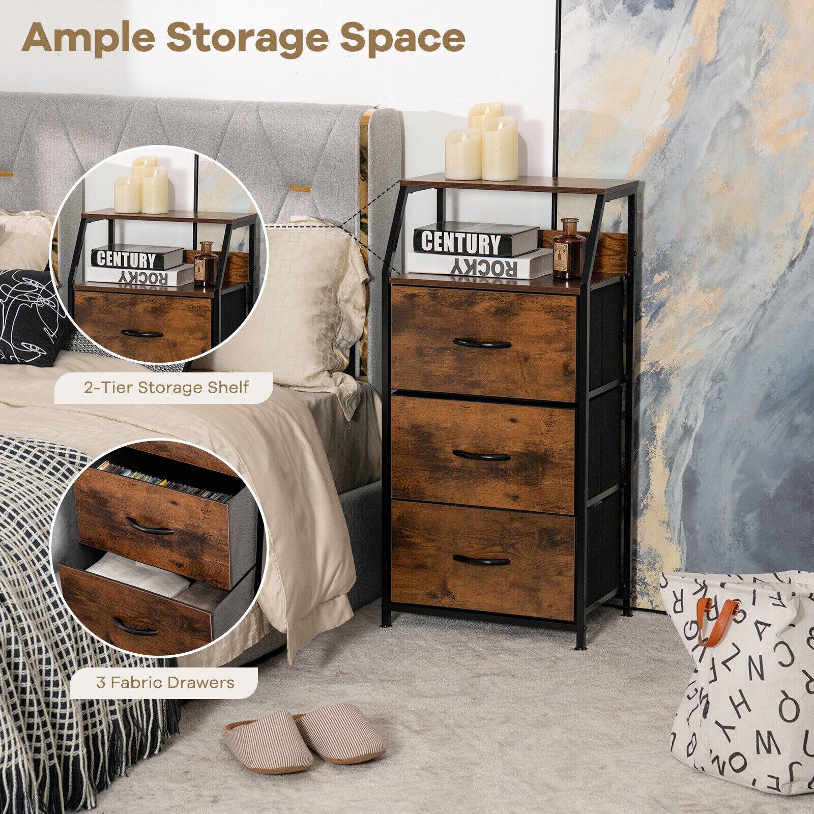 Ample Storage Space
CENTURY ROCKY
CENTURY ROCKY
2-Tier Storage Shelf
3 Fabric Drawers