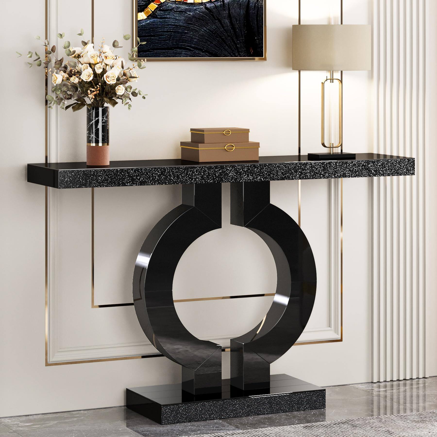 Tribesigns 43 Inch Modern Mirrored Console Table Black - Best Buy