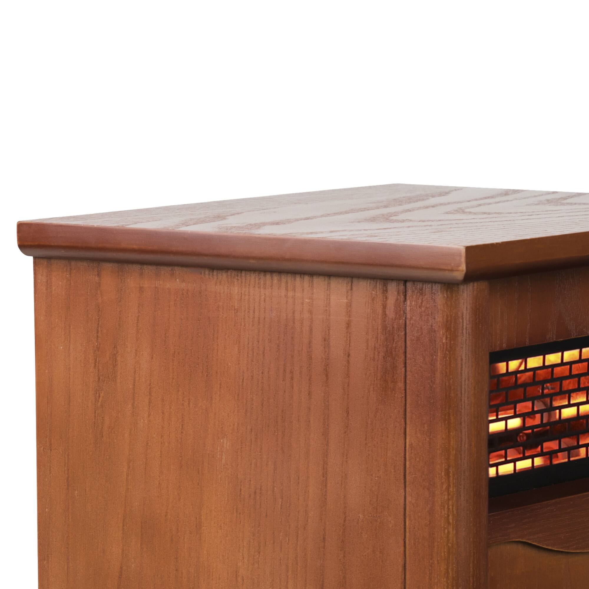 Alt View 6. Vaczon - Electric Fireplace Infrared Heater 1500W Space Heater with Remote, Adjustable Thermostat, Eco Mode & Child Lock - Chestnut Color.