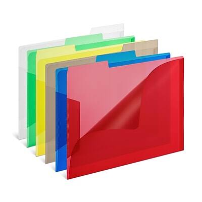 Front. Staples - Staples File Folders, 1/3-Cut Tab, Letter Size, Assorted Colors, 6/Pack (TR10847/10847) - Assorted Colors.