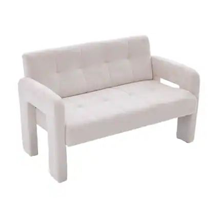 Front. Boyel Living - Nordic Modern Double Armchair Compact Upholstered Two Seater Sofa with Dual Armrests for Living Room and Bedroom Beige - Beige.