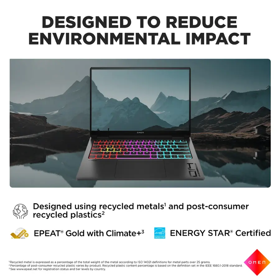 Designed to reduce environmental impact. Designed using recycled metals and post-consumer recycled plastics. epeat PEAT Gold with Climate+3 ENERGY STAR Certified.