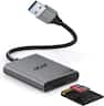 Acer - SD Card Reader, USB A 3.0 to Micro Memory Card Reader, Aluminum Dual Slot SD to USB Adapter for Computer, PC