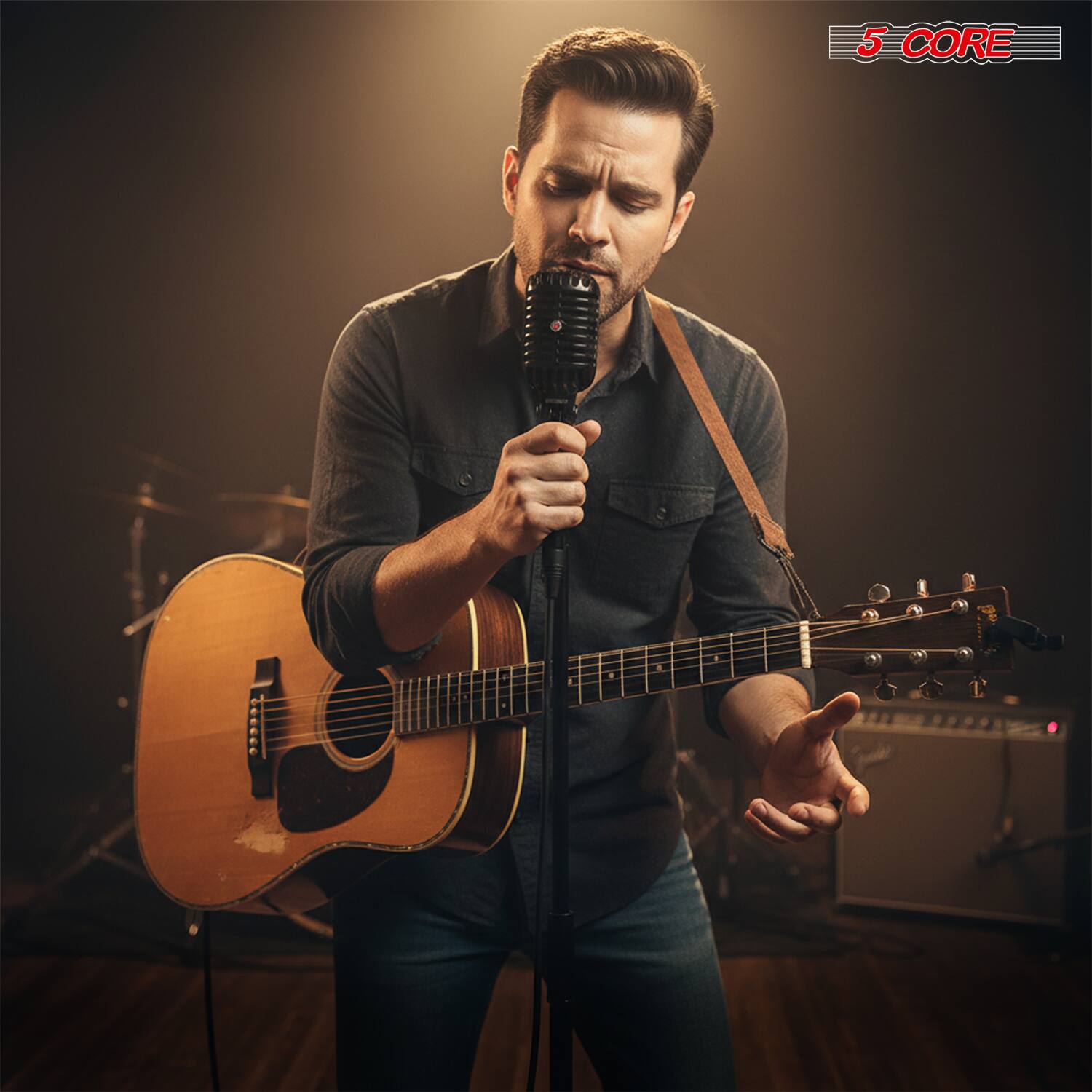 Alt View 1. 5 CORE - 5 Core Retro Dynamic Vocal Microphone Vintage Classic Mic-RTRO MIC BLK.